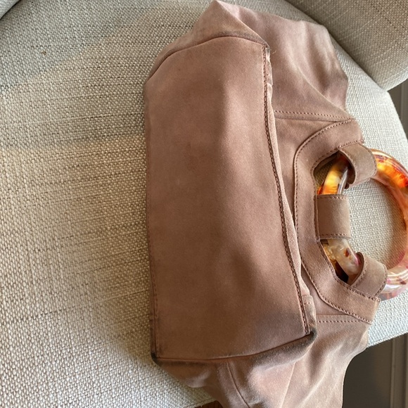 Suede Anthropologie pale pink purse - Picture 7 of 12